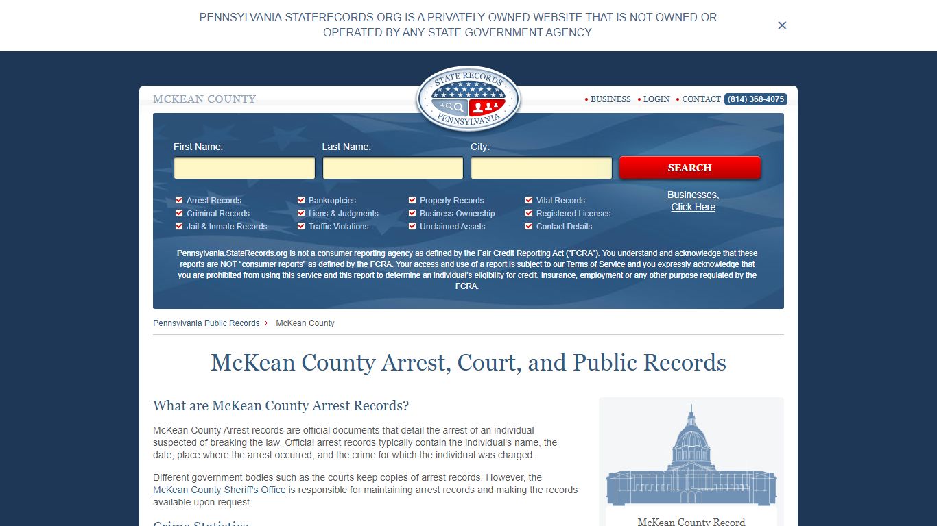 McKean County Arrest, Court, and Public Records