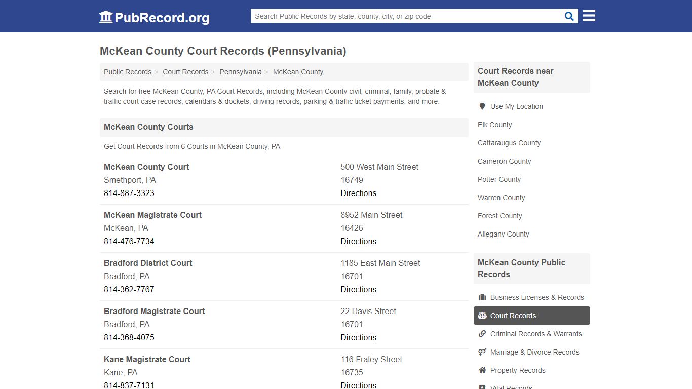 McKean County Court Records (Pennsylvania) - PubRecord.org